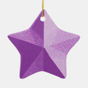 Lila Star Glitter utseendemall Julgransprydnad Keramik