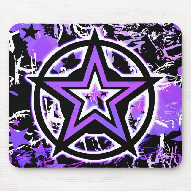 Lila Star Graphic Mouse Pad Musmatta (Framsidan)