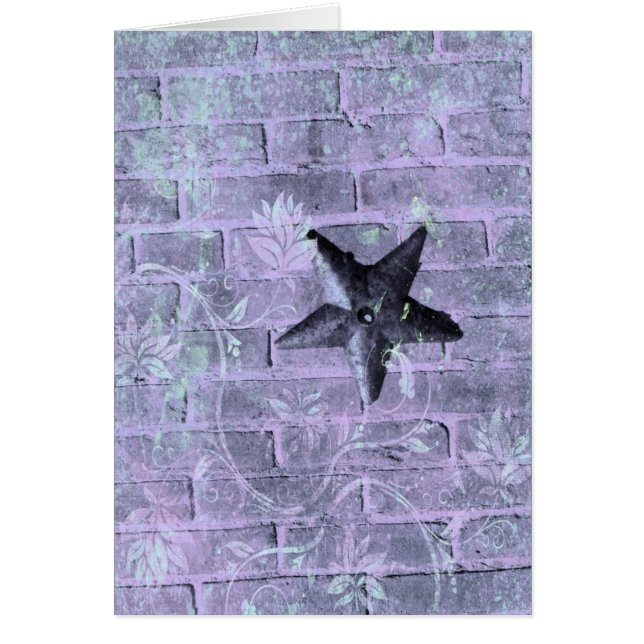 Lila Star Hälsningskort (Framsidan)