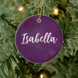 Lila star himmel julgransprydnad keramik