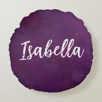 Lila star himmel rund kudde