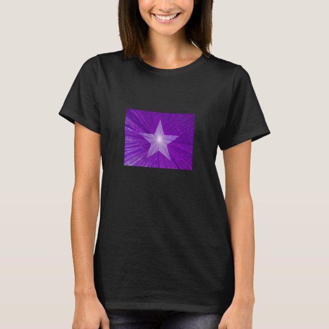 Lila Star-kvinnors t-shirt svart (Framsida)