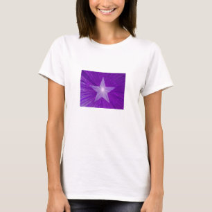 Lila Star-kvinnors t-shirt-vita T Shirt