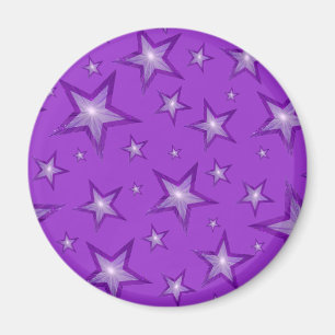 Lila Star-kylskåpsmagnet runt lila Magnet