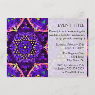 Lila Star Mandala Inbjudningar