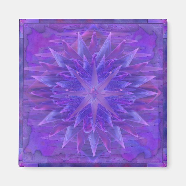 Lila Star Mandala Magnet (Framsidan)