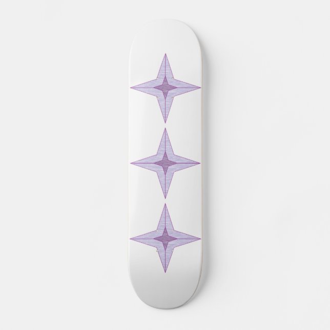 Lila Star Mini Skateboard Bräda 18,7 Cm (Framsida)