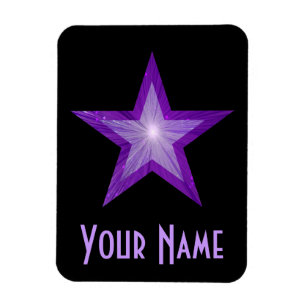 Lila Star 'Namn' flexibel magnet svart