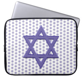 Lila Star of David Seamless Laptop Fodral