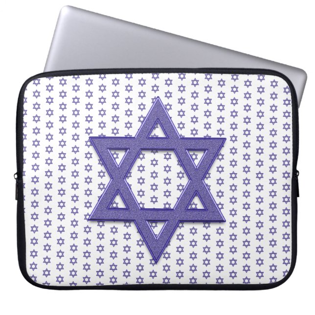 Lila Star of David Seamless Laptop Fodral (Framsidan)