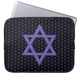 Lila Star of David Seamless Laptop Fodral
