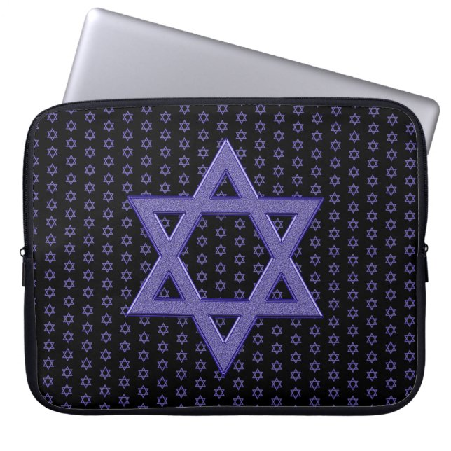Lila Star of David Seamless Laptop Fodral (Framsidan)