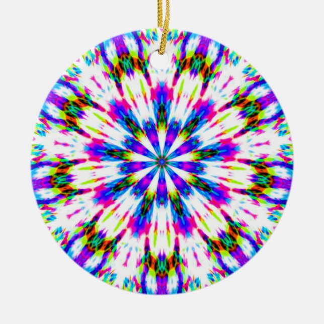 Lila Star Snowflake Julgransprydnad Keramik (Framsidan)