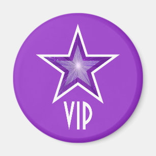 Lila Star "VIP"-kylskåp, lila runt Magnet