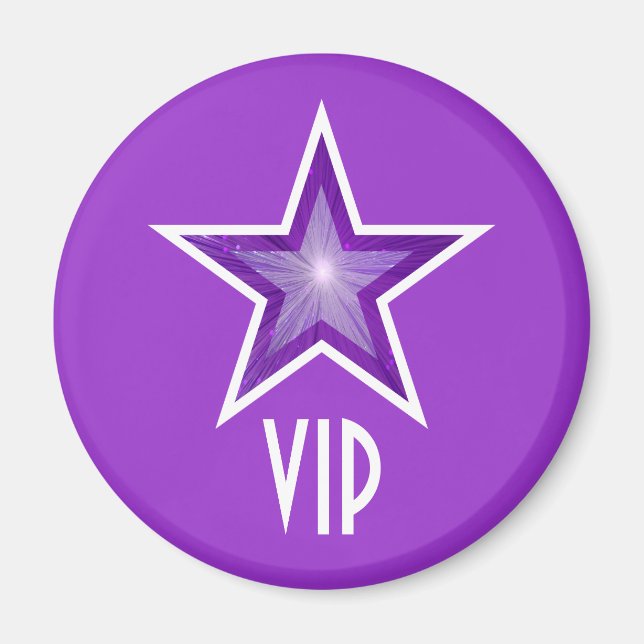 Lila Star "VIP"-kylskåp, lila runt Magnet (Framsidan)