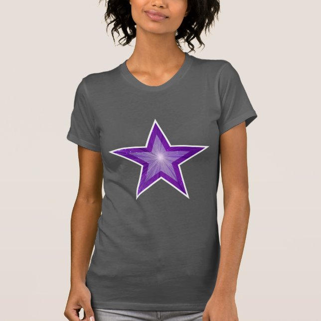 Lila Star White Women's t-shirt grått (Framsida)