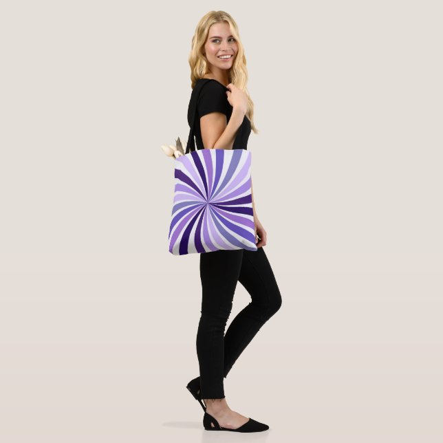 Lila Starburst-handväska Lilac Rays Mönster Bag Tygkasse (På modell)
