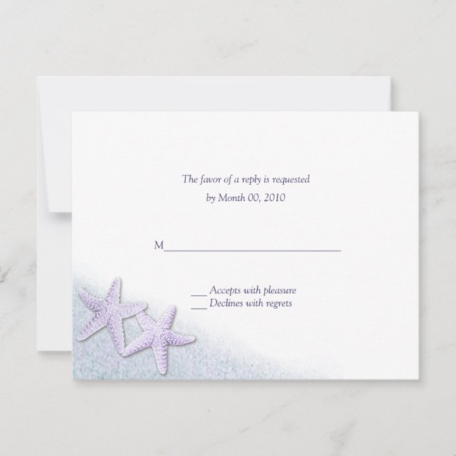 Lila Starfish Beach Wedding OSA kort (Framsida)