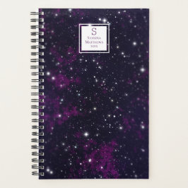 Lila Starry Himmel Galaxy | Monogrammad planner