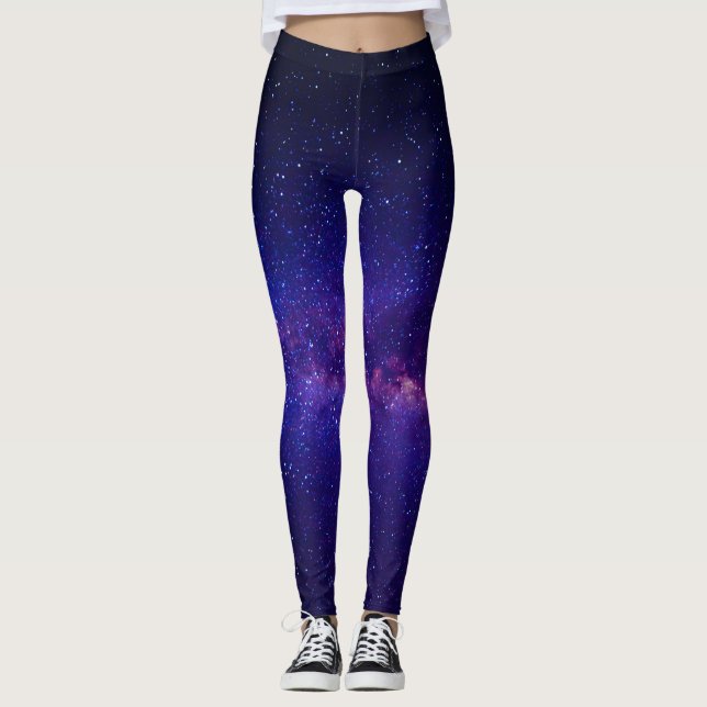 Lila Starry Night Galay Leggings (Framsida)