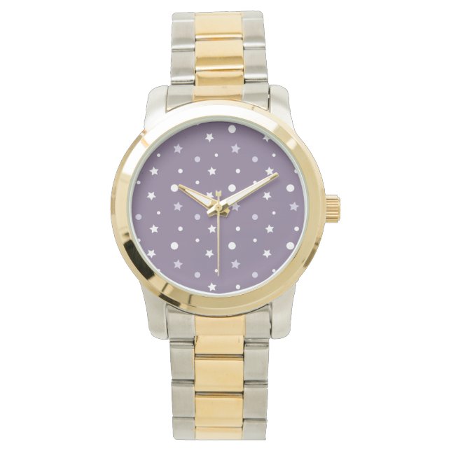 Lila Stars Armbandsur (Framsida)