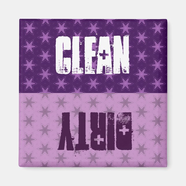 Lila Stars Clean Dirty Dishwasher W1412 Magnet (Framsidan)