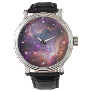 Lila Stars Galaxy Space Astronomy Armbandsur