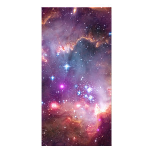 Lila Stars Galaxy Space Astronomy Fotokort