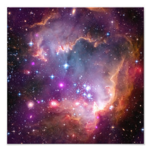 Lila Stars Galaxy Space Astronomy Fototryck