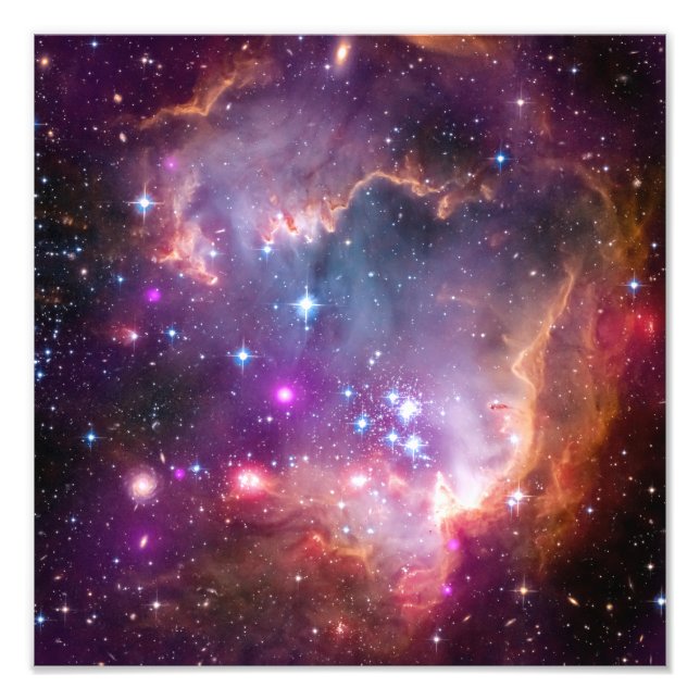 Lila Stars Galaxy Space Astronomy Fototryck (Framsidan)