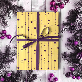 Lila Stars Gult, popup-Helgdag Presentpapper