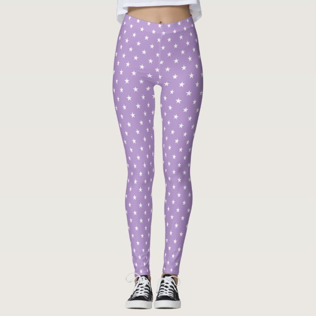 Lila Stars Leggings (Framsida)