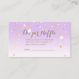 Lila Stars Måne Baby Shower Tilläggskort