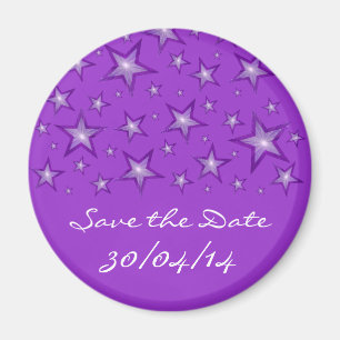 Lila Stars 'Save the Date'-lila för kylskåp Magnet