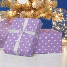Lila Stars Wrapping Papper Presentpapper