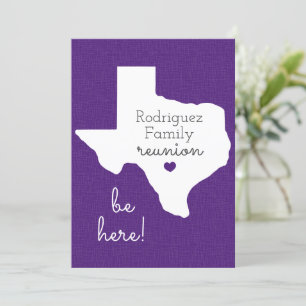 Lila State of Texas Family Reunion-inbjudan Inbjudningar