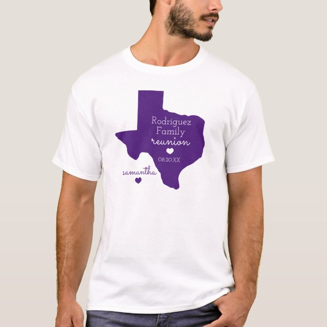 Lila staten Texas Family Reunion T-Shirt (Framsida)
