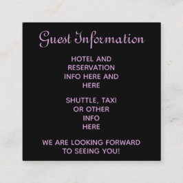 Lila steampunk bröllsgästernas reservationsinforma tilläggskort