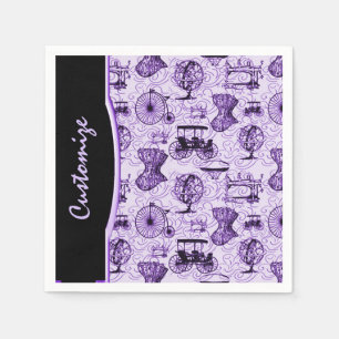 Lila Steampunk Mönster Napkins Pappersservett