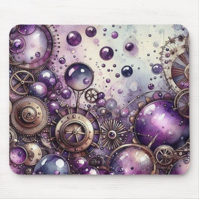 Lila Steampunk Mousepad Musmatta (Framsidan)