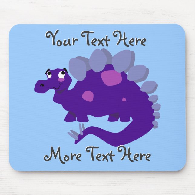 Lila Stegosaurus Mousepad Musmatta (Framsidan)