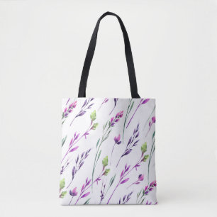 Lila Stem och Foliage Tygkasse