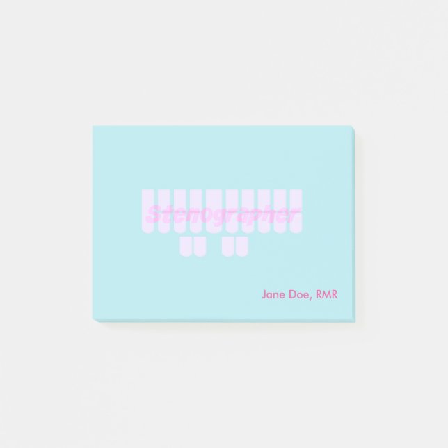 Lila Stenograf Steno Maskin Nycklar Post-it Block (Framsida)