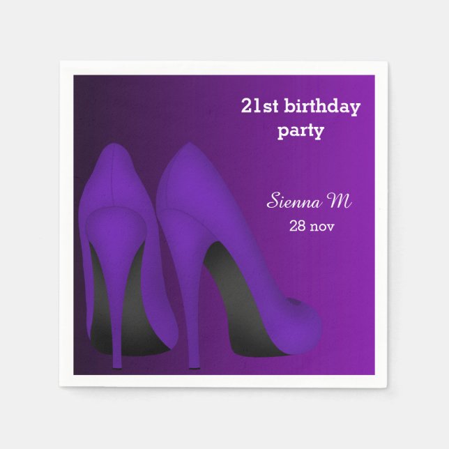 Lila Stilettos Pappersservett (Framsidan)
