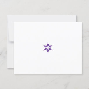 Lila, stiliserad blommigt-mandala-design på en mör vykort