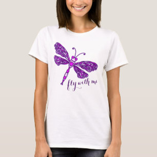 Lila, stiliserad drakflygning flyger med mig t-shi t shirt