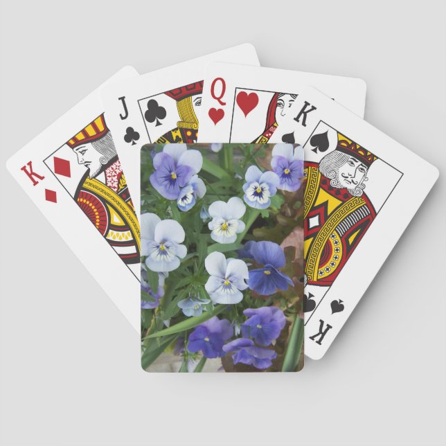 Lila Stilla Blommor Casinokort (Baksidan)