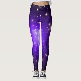 Lila stjärnor dimma i rymden NASA Leggings