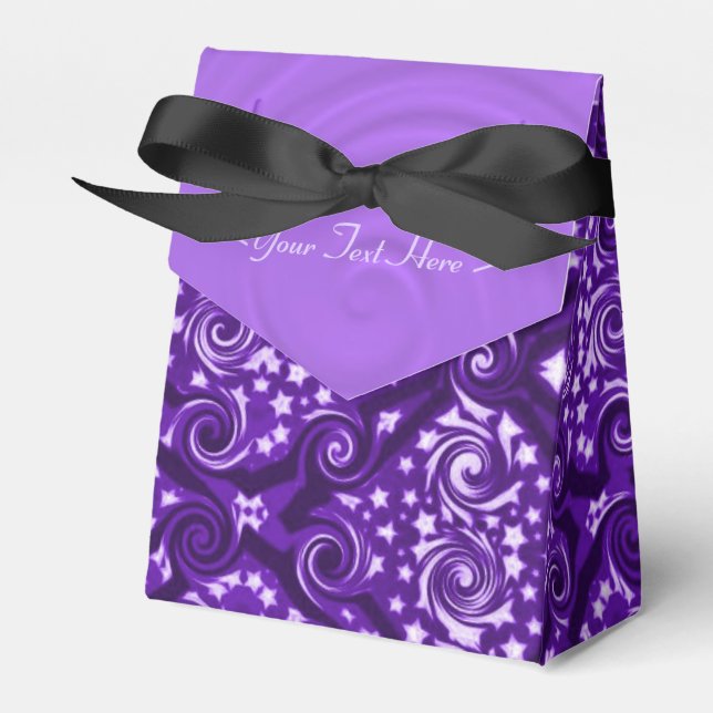 Lila stjärnor och virvlar Mönster Favor Box Presentaskar (Framsidan Sidan)