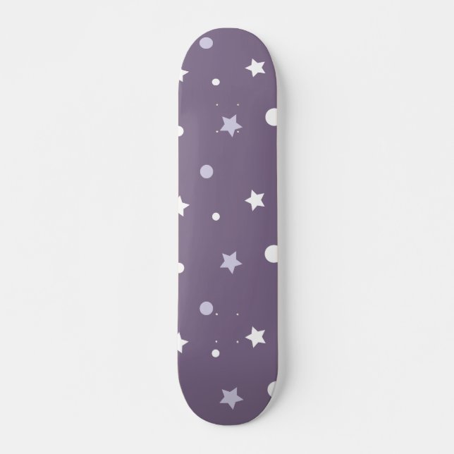 Lila stjärnor old school skateboard bräda 21,6 cm (Framsida)